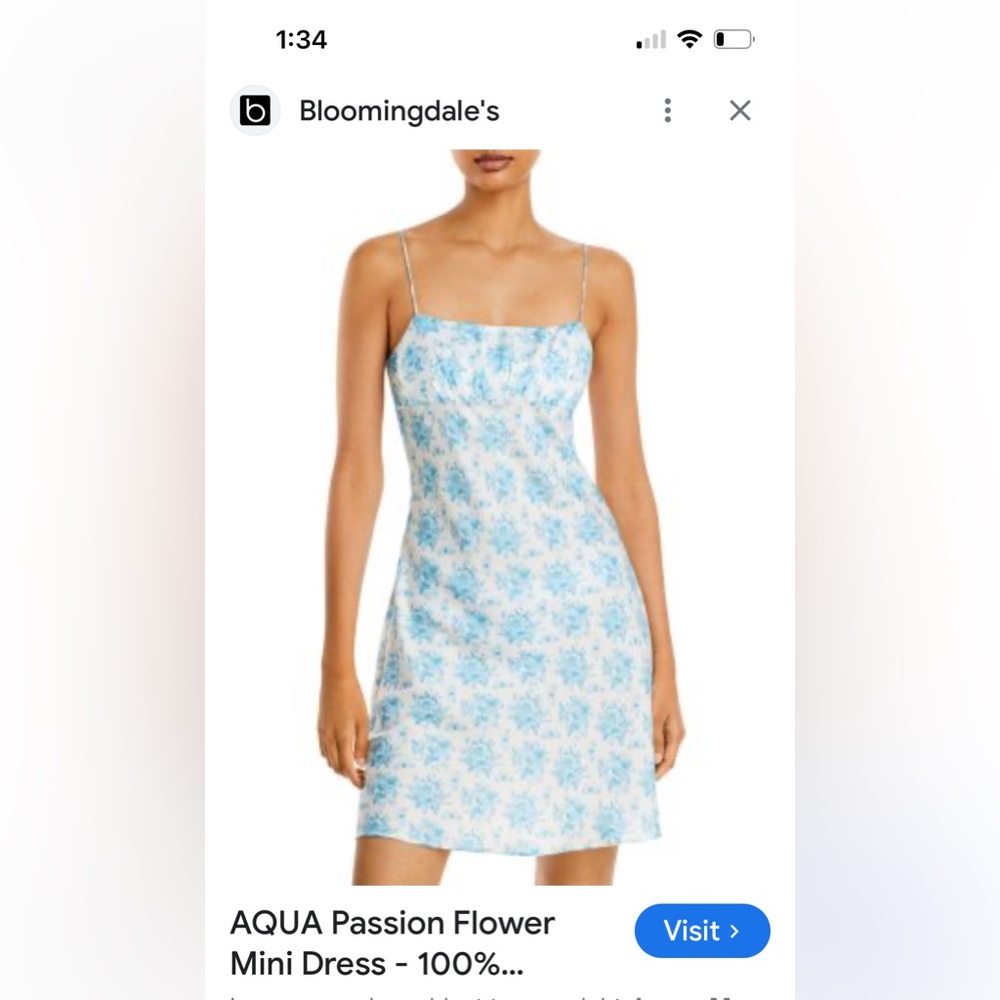 Aqua Blue Floral Dress